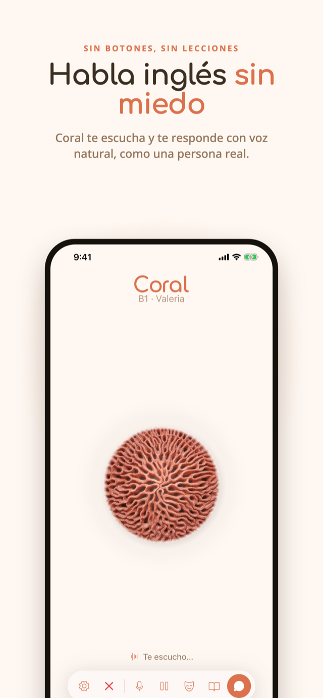 Habla inglés sin miedo: conversación por voz con Coral